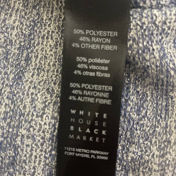 White House Black Market Sweater Blue with Silver Flecks Size Small - Picture 10 of 13